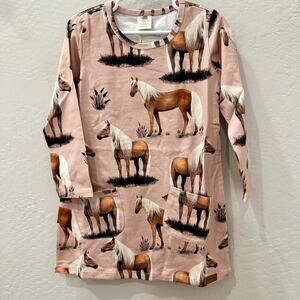 NWT Walkiddy Pink Beauty Horses Long Sleeve Tunic